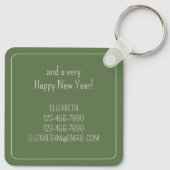 Preppy Chinoiserie Christmas Tree Personalized キーホルダー (裏面)