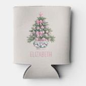 Preppy Chinoiserie Christmas Tree Personalized 缶クーラー (正面)