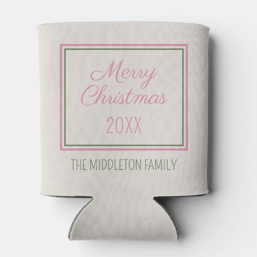 Preppy Chinoiserie Christmas Tree Personalized 缶クーラー (裏面)