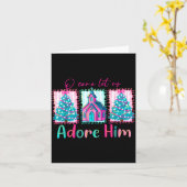 Preppy Christian Retro Christmas Oh Come Let Us Ad カード (黄色い花)