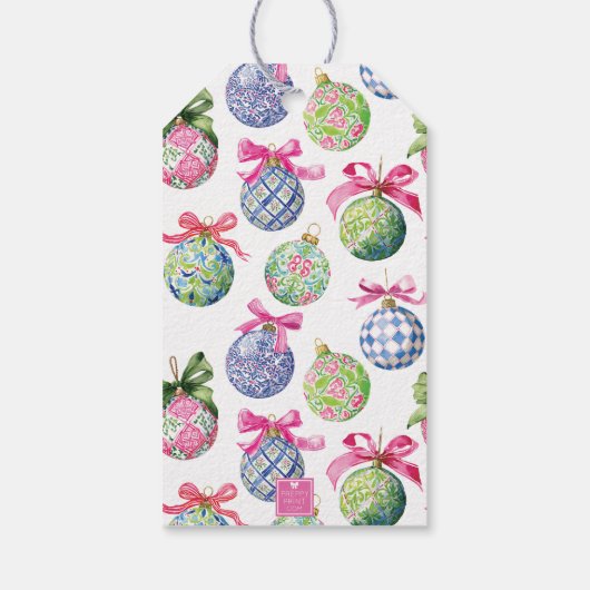 Preppy Christmas Baubles Ornaments ギフトタグ (裏面)