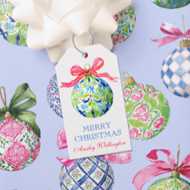 Preppy Christmas Baubles Ornaments ギフトタグ