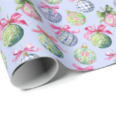 Preppy Christmas Baubles Ornaments ラッピングペーパー (ロールコーナー)