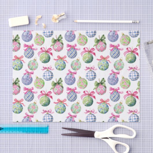 Preppy Christmas Baubles Ornaments 薄葉紙 (クラフト)