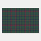 Preppy Christmas Dark Green Plaid ラッピングペーパーシート (正面2)