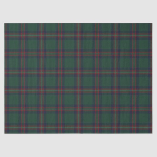 Preppy Christmas Dark Green Plaid 薄葉紙 (正面)