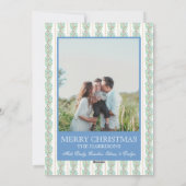 Preppy Christmas Garland Nutcracker Candy 2 Photos シーズンカード (裏面)