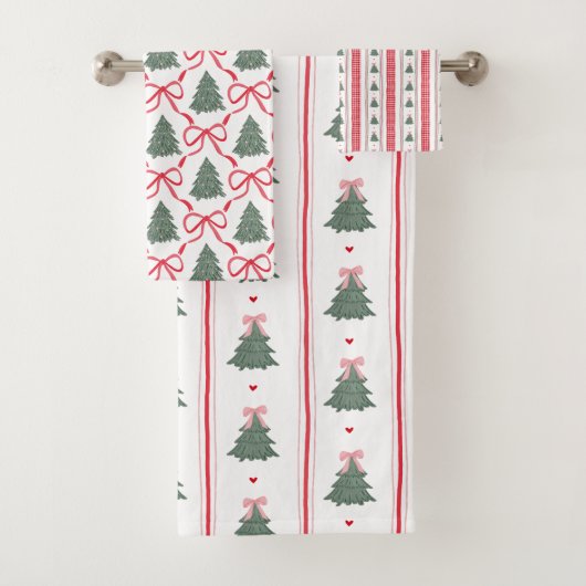 Preppy Christmas Gingham Bow  バスタオルセット (インサイチュ)