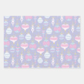 Preppy Christmas Holiday Ornaments Pastels ラッピングペーパーシート (正面)