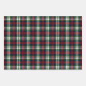Preppy Christmas Plaid Wrapping Paper ラッピングペーパーシート (正面)