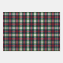 Preppy Christmas Plaid Wrapping Paper ラッピングペーパーシート