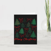 Preppy Christmas Tree Merry Xmas Girly Coquette Ki カード (正面)