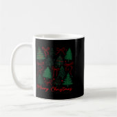 Preppy Christmas Tree Merry Xmas Girly Coquette Ki コーヒーマグカップ (左)