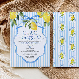 Preppy Citrus Ciao Miss Bridal Shower Invitation 招待状