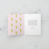 Preppy Citrus Ciao Miss Bridal Shower Thank You 招待状 (内部)