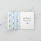 Preppy Citrus Ciao Miss Bridal Shower Thank You 招待状 (内部)