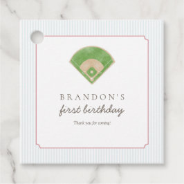 Preppy Classic Baseball First Birthday Rookie One フェイバータグ