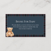 Preppy Classic Teddy Bear Baby Shower エンクロージャーカード (正面)