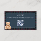 Preppy Classic Teddy Bear Baby Shower  エンクロージャーカード (正面)