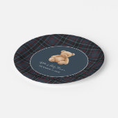 Preppy Classic Teddy Bear Baby Shower ペーパープレート (アングル)