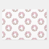 Preppy Coastal Oyster Bow Wreath Christmas ラッピングペーパーシート (正面2)