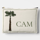 Preppy Coastal Palm Tree Monogram アクセサリーポーチ (正面)