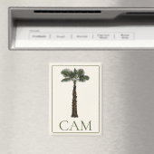 Preppy Coastal Palm Tree Monogram マグネット (インサイチュ (食洗機))