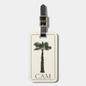Preppy Coastal Palm Tree Monogram ラゲッジタグ (正面縦)