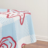 Preppy Coastal Seafood Gingham Kitchen Decor テーブルクロス (インサイチュ)