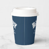 Preppy Collegiate Varsity Navy Baby Shower 紙コップ (右)