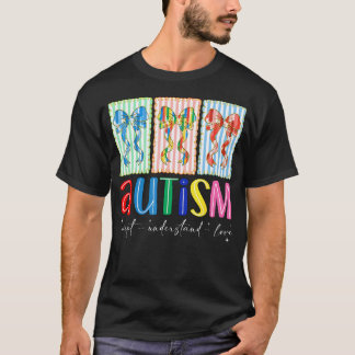 Preppy Coquette Bow Autism Awareness Accept Tシャツ