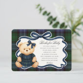 Preppy Coquette Bow Bear Plaid Books for Baby Card エンクロージャーカード (スタンド正面)