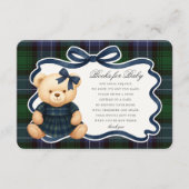 Preppy Coquette Bow Bear Plaid Books for Baby Card エンクロージャーカード (正面)