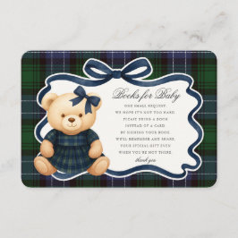 Preppy Coquette Bow Bear Plaid Books for Baby Card エンクロージャーカード
