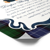 Preppy Coquette Bow Bear Plaid Diaper Thoughts ポスター (角)