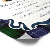 Preppy Coquette Bow Bear Shower Advice for Baby ポスター (角)