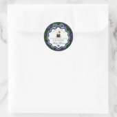 Preppy Coquette Bow Bear Tartan Baby Shower Favor ラウンドシール (バッグ)