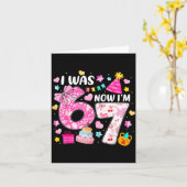 Preppy Coquette Bow I Was 6 Now I'm 7 7th Birthday カード (黄色い花)