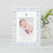 Preppy Couquette Coastal Baby Birth Announcement 招待状 (スタンド正面)