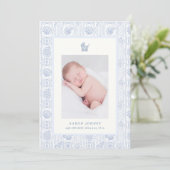 Preppy Couquette Coastal Baby Birth Announcement 招待状 (スタンド正面)