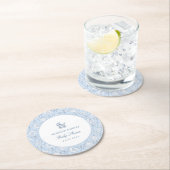 Preppy Couquette Coastal Baby Shower ラウンドペーパーコースター (インサイチュ)