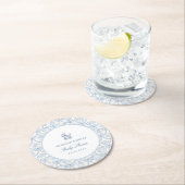 Preppy Couquette Coastal Baby Shower ラウンドペーパーコースター (インサイチュ)