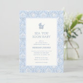 Preppy Couquette Coastal Baby Shower Invitation 招待状 (スタンド正面)