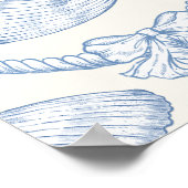 Preppy Couquette Coastal Baby Shower Welcome ポスター (角)