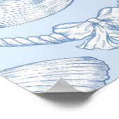 Preppy Couquette Coastal Baby Shower Welcome ポスター (角)