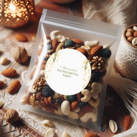 Preppy Courtside Pickleball Bachelorette Party ラウンドシール