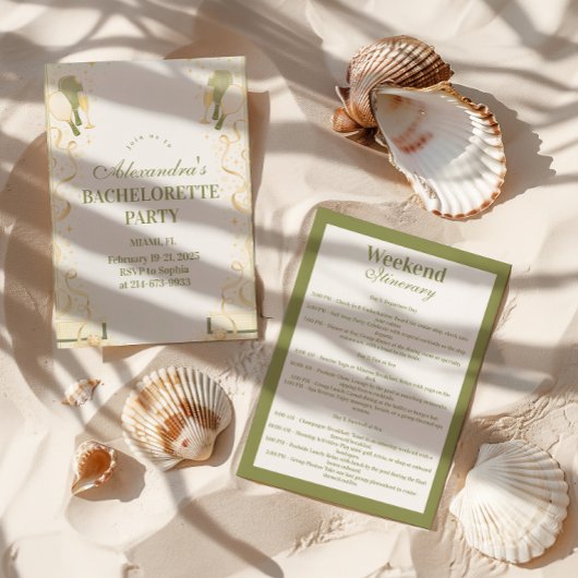 Preppy Courtside Pickleball Bachelorette Party 招待状