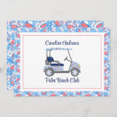 Preppy Crabs Palm Beach Golf Cart サンキューカード (正面/裏面)