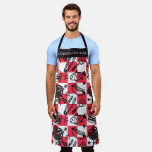 Preppy Dad Grilling Pattern – BBQ Doodles (Check)