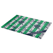 Preppy Dad Grilling Pattern – BBQ Doodles (Stripe) カッティングボード (角)